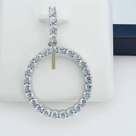 "925 Sterling Silver Cubic Zirconia Initial Pendant, UU1P6A6181 - Picture 1 of 9